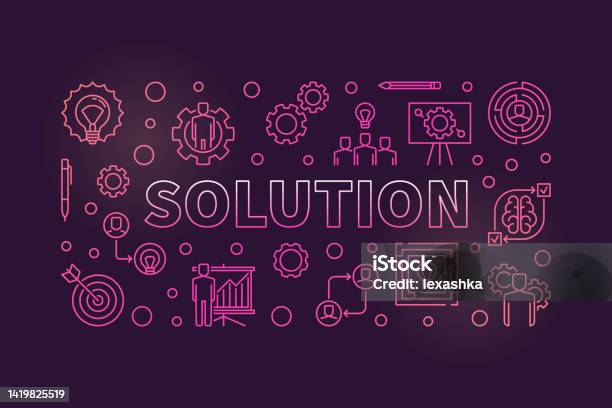 Insolution Vector Solution Horizontal Colorful Vector Illustration In Outline Style Stock ...