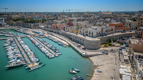 Panoramic view on the seafront of Bisceglie in Puglia.