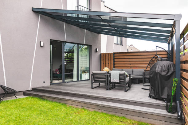 Outdoor seating area by the private house
