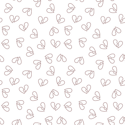 Heartbreeak Pattern Vector Heartbreak Outline Concept Seamless Pattern Stock Illustration ...