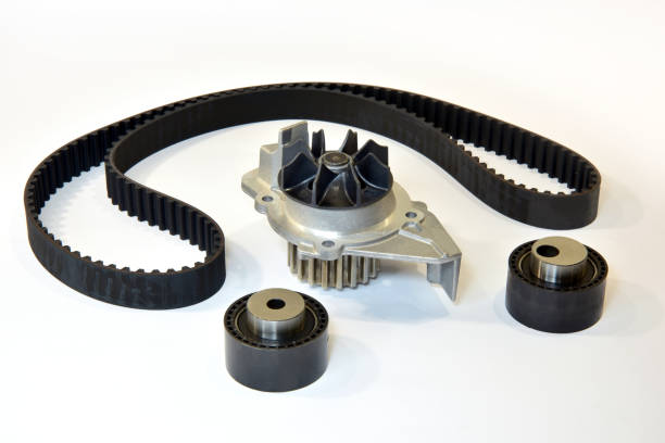 istock The timing belt, rollers and water pump stands on a white background 1419841348