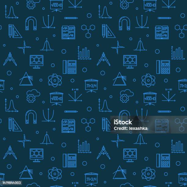 Science Technology Engineering And Math Blue Pattern Stock Illustration ...