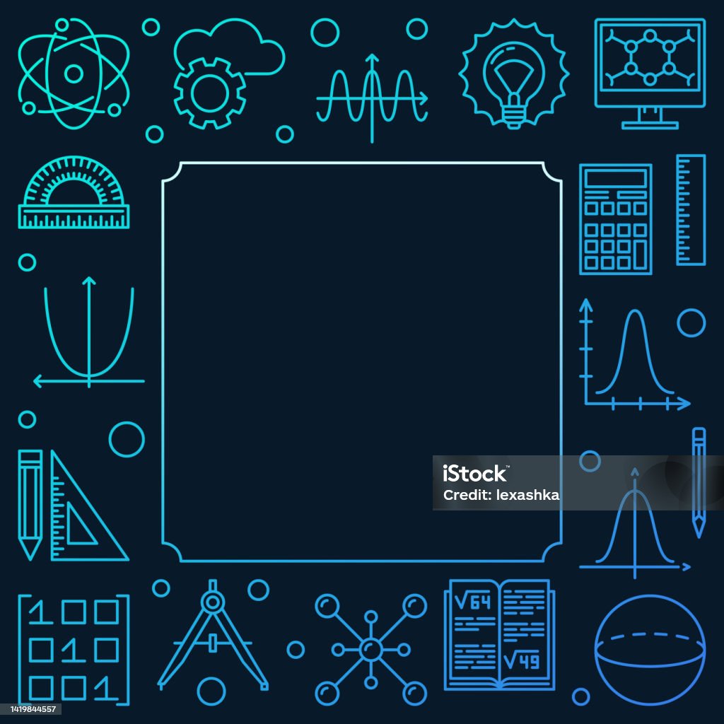 Photo Frame Computer Science Science Technology Engineering And Math Blue Vector Frame Stock ...