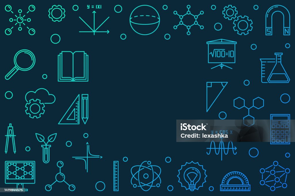 Science Technology Engineering And Math Colored Horizontal Frame Stock ...