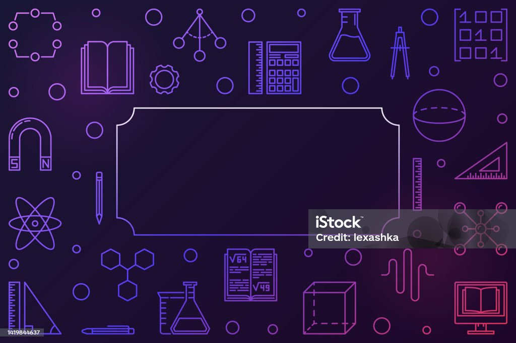 Stem Education Creative Horizontal Frame Vector Illustration Stock ...