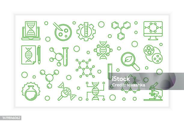 Bio Engineering Icon Biological Engineering Vector Linear Horizontal Illustration Stock ...