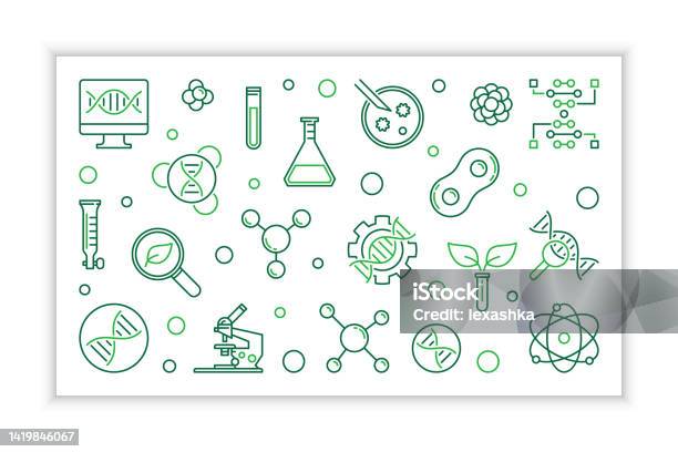 Vector Map Biotech Biotechnology Linear Banner Vector Biotech Illustration Stock ...