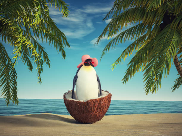 istock Penguin inside a coconut. Think outside the box and creativity concept 1419847947