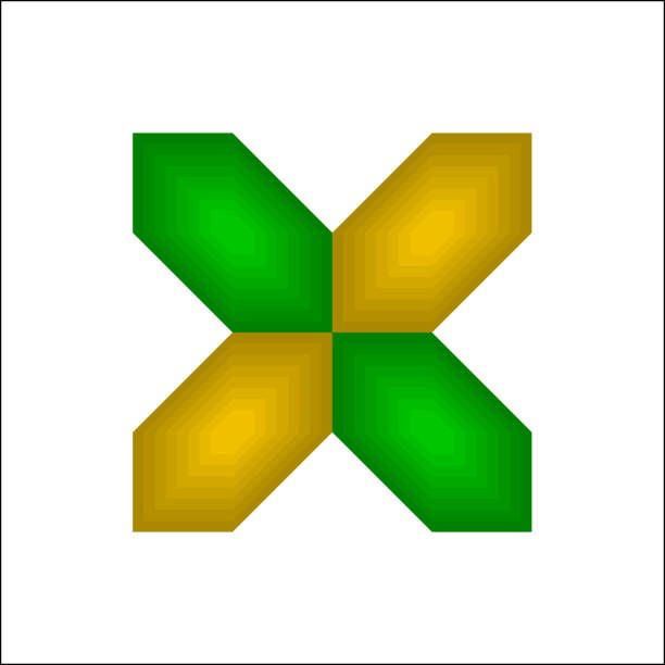 istock Green and yellow check mark icon or cross logo isolated on white background vector. 1419849225