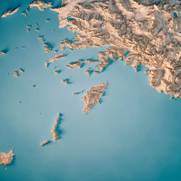 istock Rhodes Island 3D Render Topographic Map Neutral 1419849946