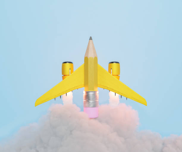 istock Modern spaceship made of pencil 1419850412