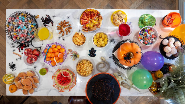 istock Wide Shot Halloween Dinner Party Table 1419852859