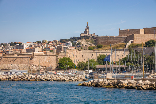 Entrance of the Port Anse de la Reserve, a small port in Marseille in Provence, France