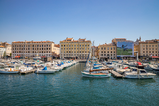 Old Port of Marseille, France on a sunny day