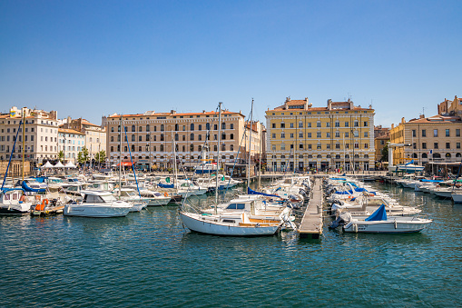 Old Port of Marseille, France on a sunny day