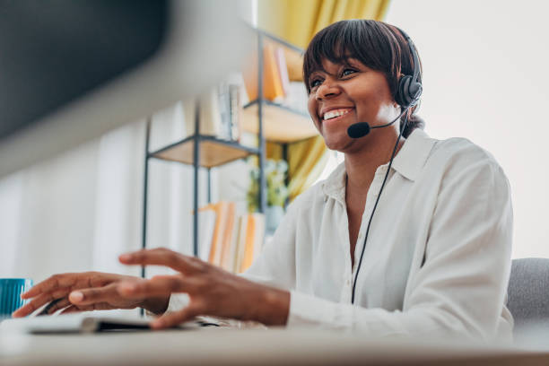 istock Call center agent working from home 1419856185