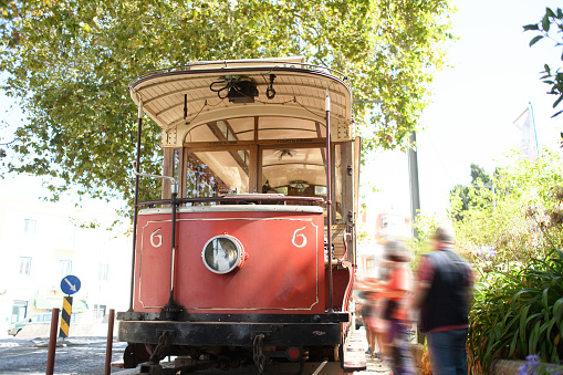 The old electric tram 6 of Sintra in Portugal