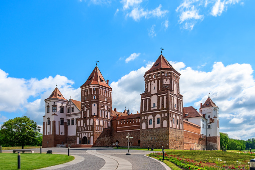 Mir Castle in Minsk region - historical heritage of Belarus. UNESCO World Heritage.