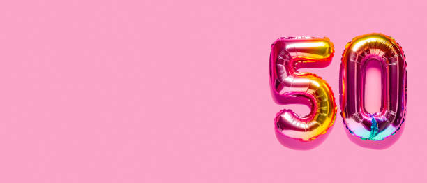 istock Rainbow foil balloon number. Top view. 1419860712