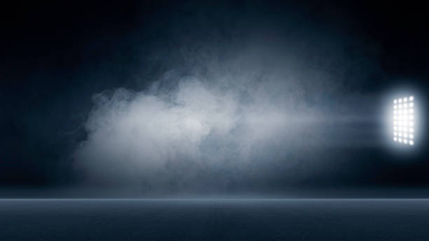 istock The dark stage shows wall background, an empty dark scene, neon light, and spotlights The asphalt floor and studio room with smoke float up the interior texture for display products 1419861140