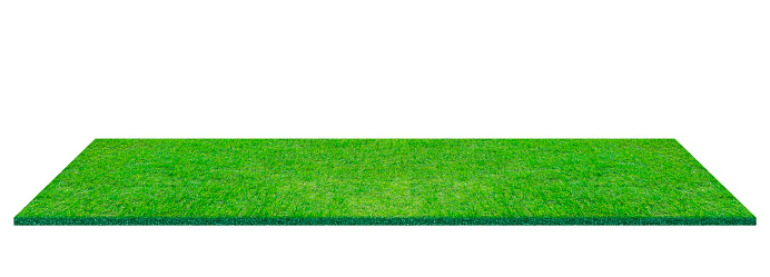 Green grass field isolated on white Background for sports background Background for landscape, park, and outdoor. with clipping path