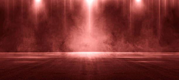 istock A dark empty street, dark red background, an empty dark scene, neon light, spotlights The asphalt floor and studio room with smoke float up the interior texture. night view 1419861237
