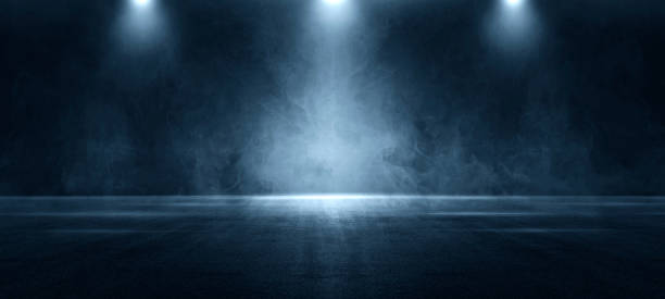 istock A dark empty street, dark blue background, an empty dark scene, neon light, spotlights The asphalt floor and studio room with smoke float up the interior texture. night view 1419861241
