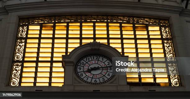 Clock At The Barcelona Train Station Known As Estacio De França Stock Photo - Download Image Now