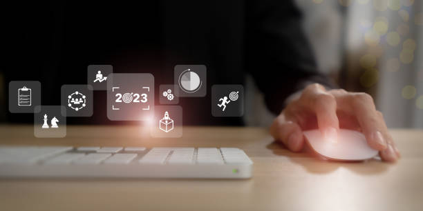 istock 2023 Goal, plan, action, Business plan and strategies. Business annual plan and development for achieving golas. Goal acheiveement and success in 2023. Working on computer to show  business plan. 1419864288