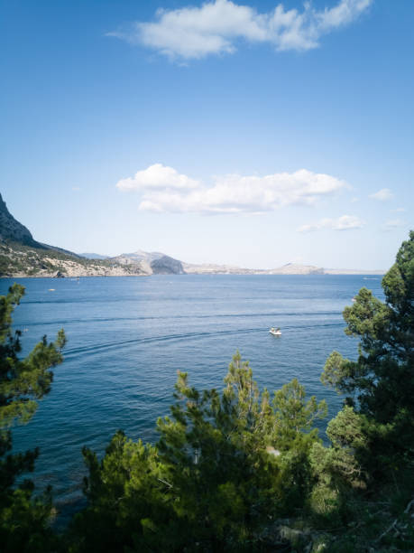beautiful rocks and Black sea in Sudak, Crimea