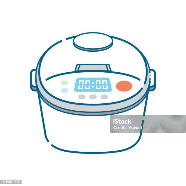 Clip Art Of Simple Rice Cooker Stock Illustration - Download Image Now