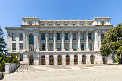 Oakland, USA - May 18, 2022: historic university building in Oakland, USA.