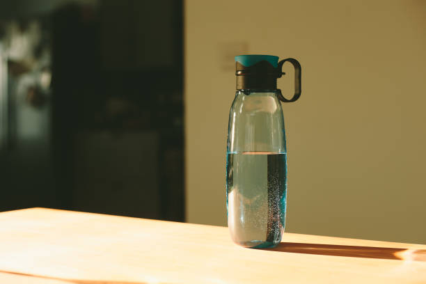Sport reusable water bottle stock photo