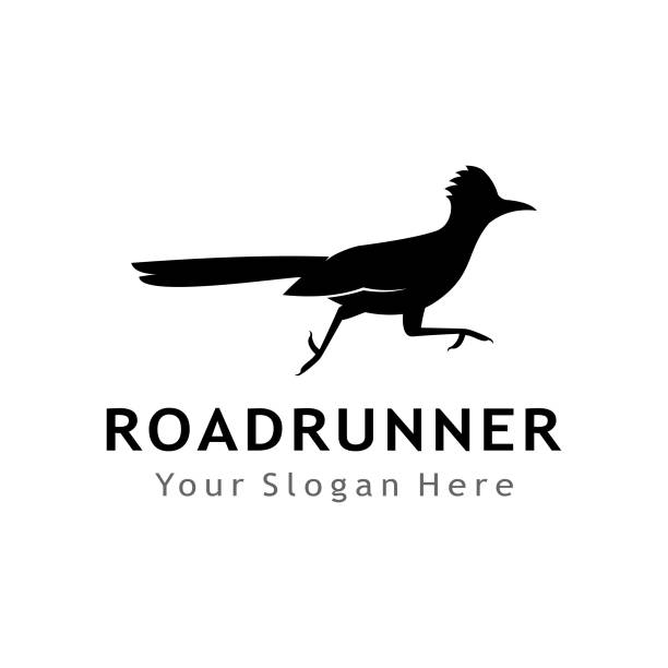 road runner logo - road running stock-grafiken, -clipart, -cartoons und -symbole