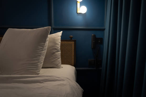 Corner in Hotel Bedroom stock photo