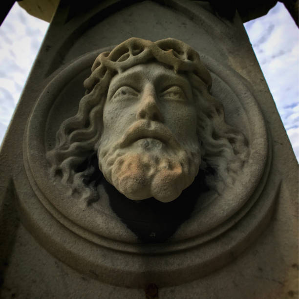 Bas relief of face of Jesus
