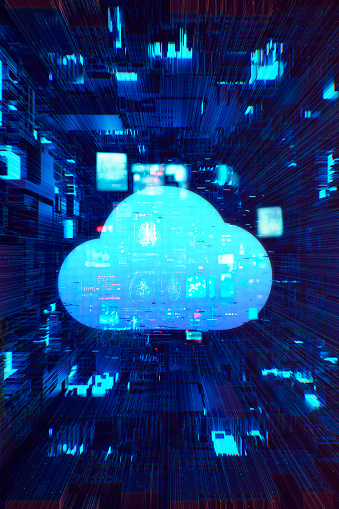 Digital work of Cloud Service conceptual backgrounds