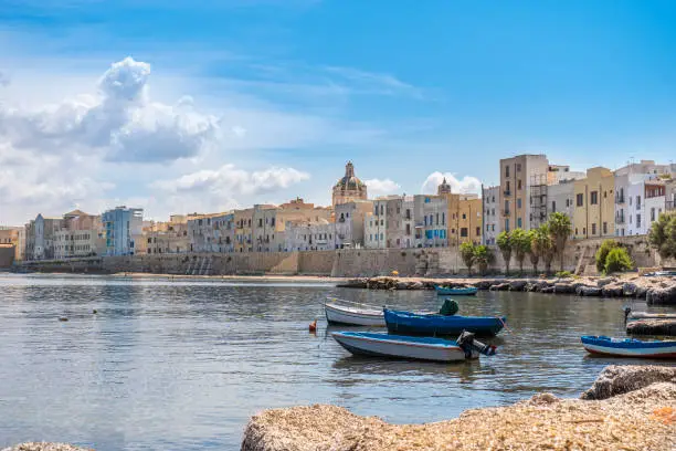 Photo of View of old town Trapani coastline