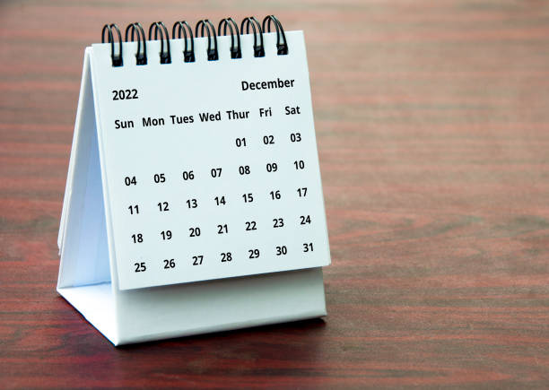 istock December 2022 calendar with customizable space for text or ideas. Copy space 1419895569