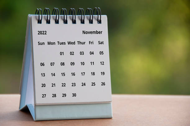 istock November 2022 calendar with customizable space for text or ideas. Copy space 1419895570