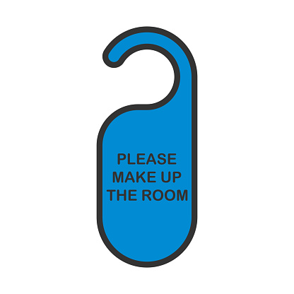 Mke Up Room Tag Icon. Editable Bold Outline With Color Fill Design. Vector Illustration.