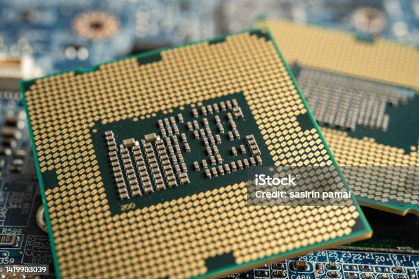 Cpu Central Processor Unit Chip Chip On Circuit Board In Pc And Laptop ...