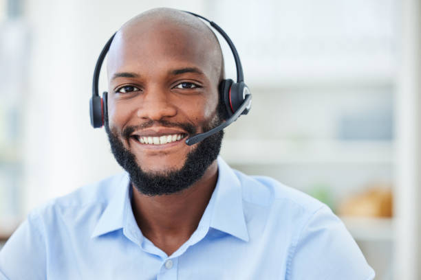 istock Crm customer support, service and web help worker on an office online 5g phone consultation. Portrait of a happy internet call center employee with headset working and doing digital tech consulting 1419903489