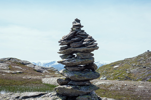 Balanced stones on a mountain top