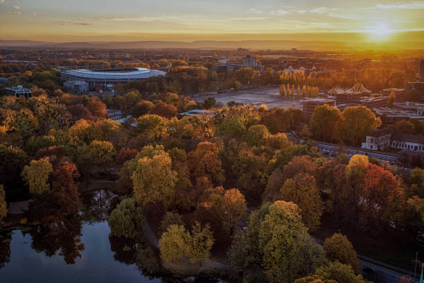 Maschsee in hannover in autumn stock photo