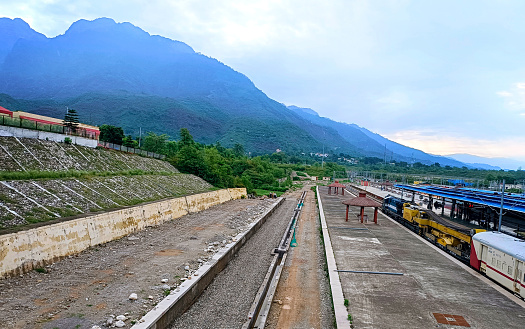 A beautiful landscape view of shri Mata Vaishno Devi Katra Railway Station in India