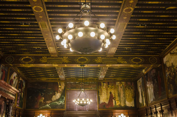 Ceiling lamp in the Boston Public Library