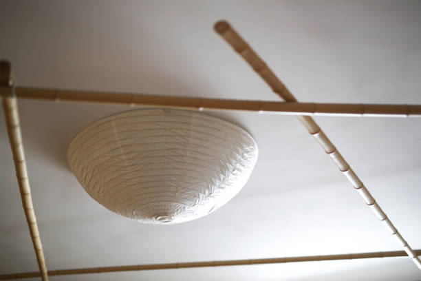 istock Lamp ceiling with bamboo sticks and rice paper 1419919529