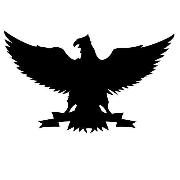'garuda bird silhouette illustration' or eagle silhouette illustration 'Garuda bird silhouette illustration' or Eagle Silhouette illustration garuda pancasila stock illustrations