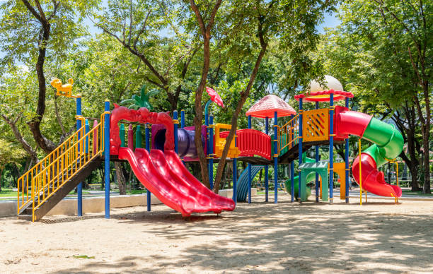 istock Colorful outdoor playground in park 1419922997